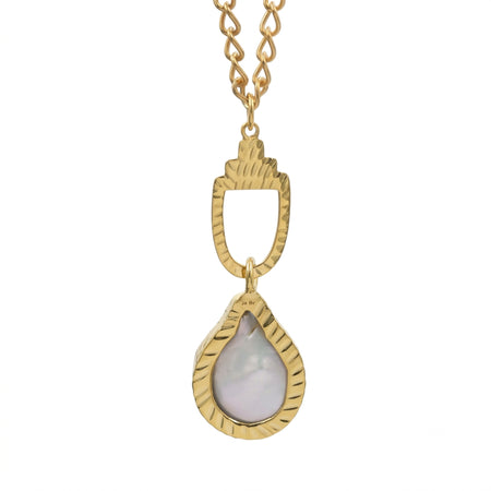 Natural Freshwater Pearl Pendant Gold-Plated Necklace