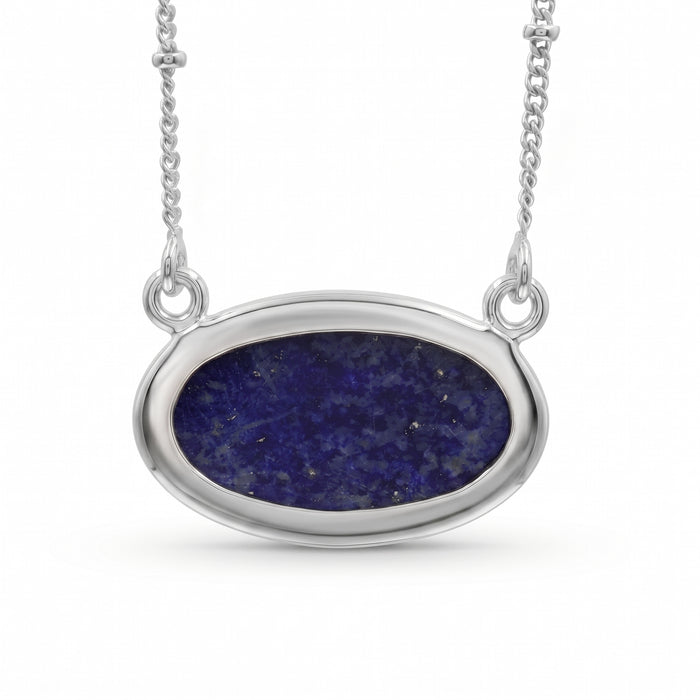 Natural gemstone necklace with lapis lazuli pendant