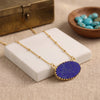 Natural gemstone necklace with lapis lazuli pendant