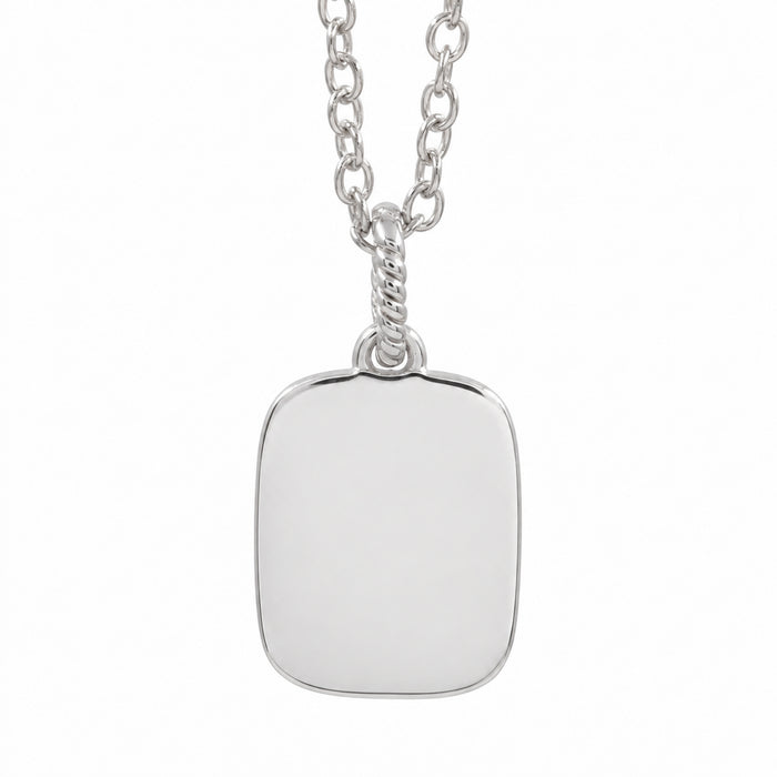 Textured Rectangle Tag Pendant Necklace – 18K Gold & Silver Plated