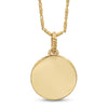 A 18K gold plated pendant necklace featuring a textured, circular medallion pendant on a matching twisted chain, shown against a plain white background.