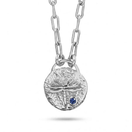 Natural Tanzanite Gemstone dragonfly Pendant Necklace - 18K Gold Plated