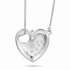 Textured Heart Toggle Pendant Necklace with Swarovski Crystal – 18K Gold & Silver Plated