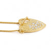 Textured Heart Toggle Pendant Necklace with Swarovski Crystal – 18K Gold & Silver Plated