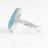 Natural Arizona Turquoise Gemstone Hammered Design Ring