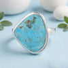 Natural Arizona Turquoise Gemstone Hammered Design Ring