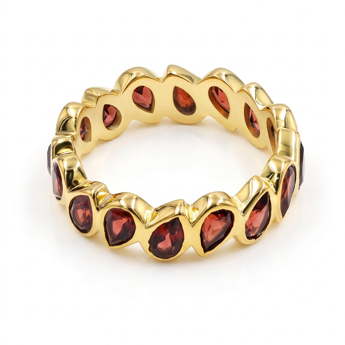 Garnet Pear Shape Eternity Band Ring