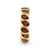 Natural Garnet Pear Statement Ring in 18K Gold Plated Finish with 16 Pear-Shaped Gemstones