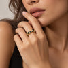 Black Onyx 18K Gold Plated Bubble Ring