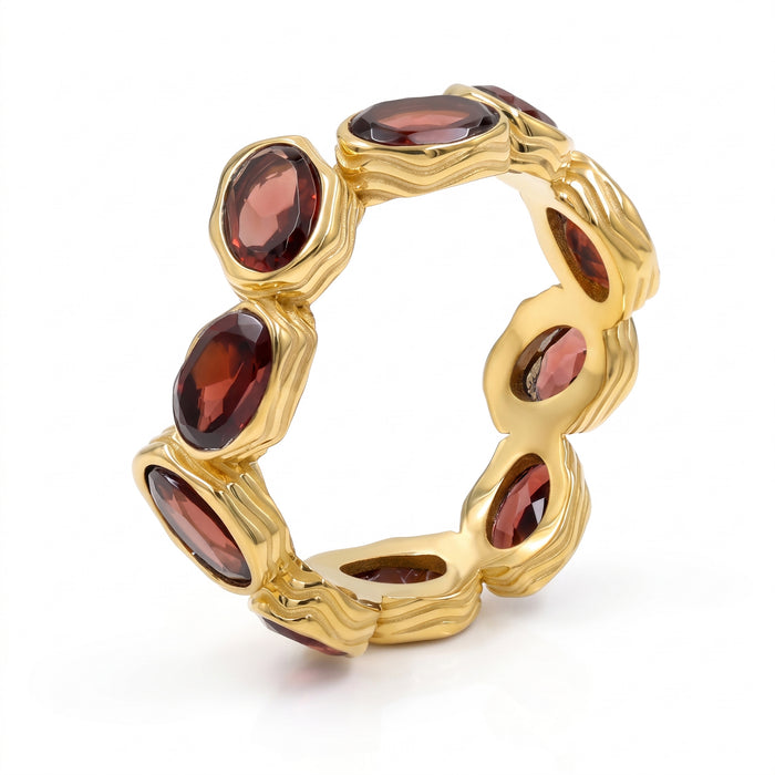 Gold Plated Garnet Ring
