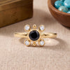 Black Onyx and Cubic Zirconia Gold