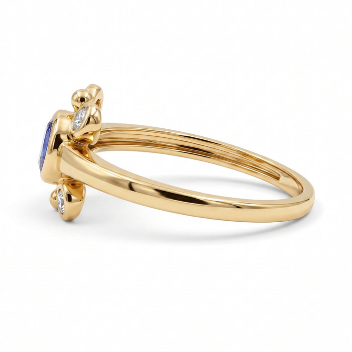 Tanzanite and Cubic Zirconia Ring