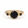 Black Onyx Gold Plated Ring