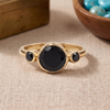 Black Onyx Gold Plated Ring