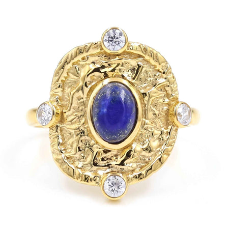 Lapis Lazuli and Cubic Zirconia Ring