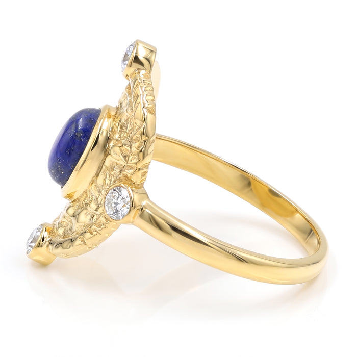 Lapis Lazuli and Cubic Zirconia Ring