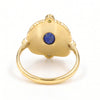 Natural lapis lazuli statement ring with Swarovski crystal accents in 18K gold plated finish.