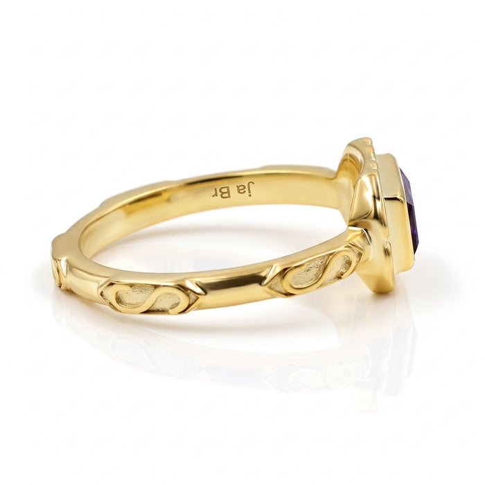 Black Onyx Gold Plated Vintage Style Ring