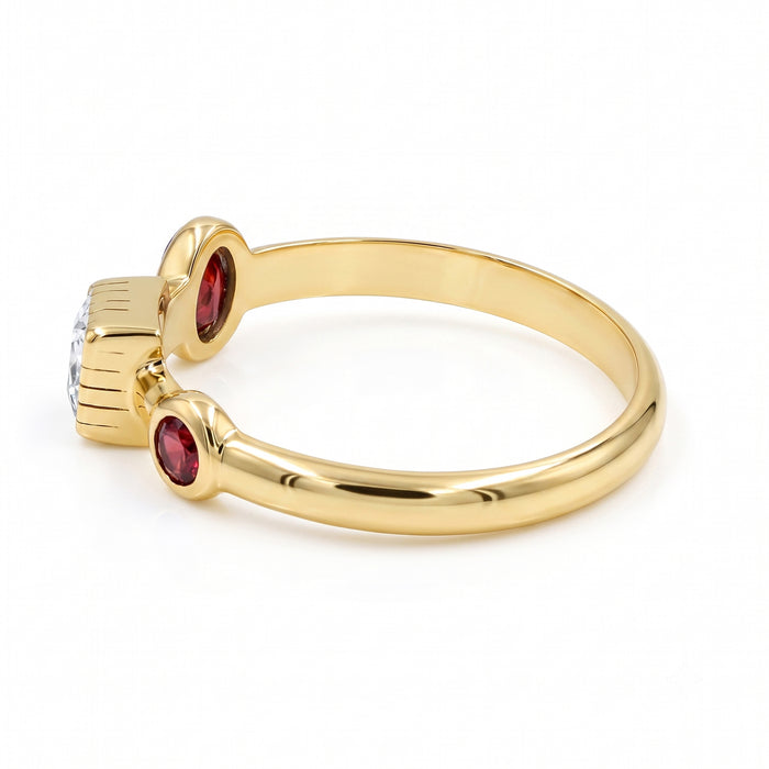 Garnet and Cubic Zirconia Ring