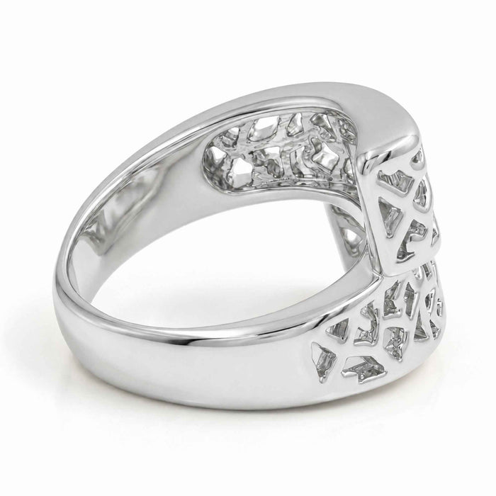 Geometric Cutout Lattice Bypass Ring – Gold & Silver Plated