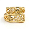 Geometric Cutout Lattice Bypass Ring – Gold & Silver Plated
