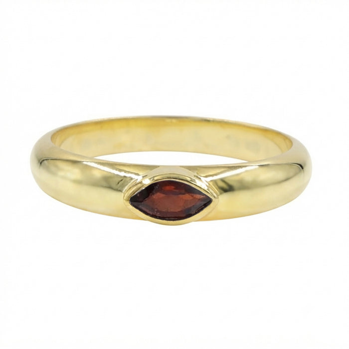 Gold Plated Red Garnet Solitaire Ring