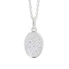Textured Oval Pendant Necklace - Silver Plated