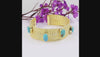 Natural Blue Turquoise Cuff Bracelet in 18K Gold Plated Finish with Five Freeform Gemstones