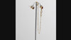 360 degree view of a Pink quartz ear cuff chain drop earring set in 1 micron 18K gold plated finish