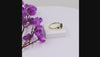 natural black onyx three stone ring in 18k gold plated finish with round bezel set gemstones